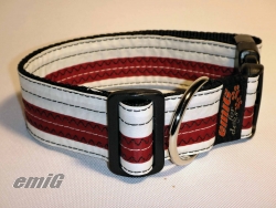 Unikat Hundehalsband white/red XL