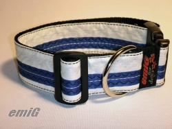 Unikat Hundehalsband white/blue