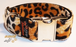 Fellhalsband leopard brown
