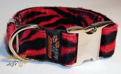 Fellhalsband zebra red