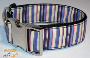 LE Hunde Halsband purple stripes