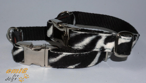 SALE Halsband 2cm zebra ALU