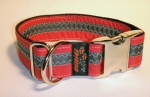 Unikat Hundehalsband red/grey2 ALU XL