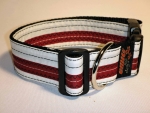 Unikat Hundehalsband white/red XL