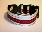 Unikat Hundehalsband white/red XL