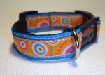 Unikat Hundehalsband farbenmix blau S