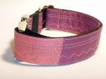 Unikat Hundehalsband violett/pink ALU XL