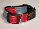 Unikat Hundehalsband blue/red S