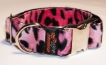 Fellhalsband leopard pink