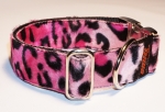 Fellhalsband leopard pink