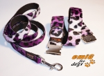 Fellhalsband leopard purple