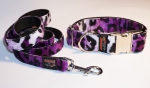 Fellhalsband leopard purple