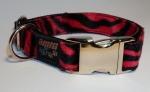 Fellhalsband zebra red